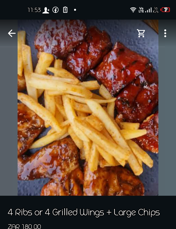 4 Ribs or 4 Grilled Wings + Large Chips