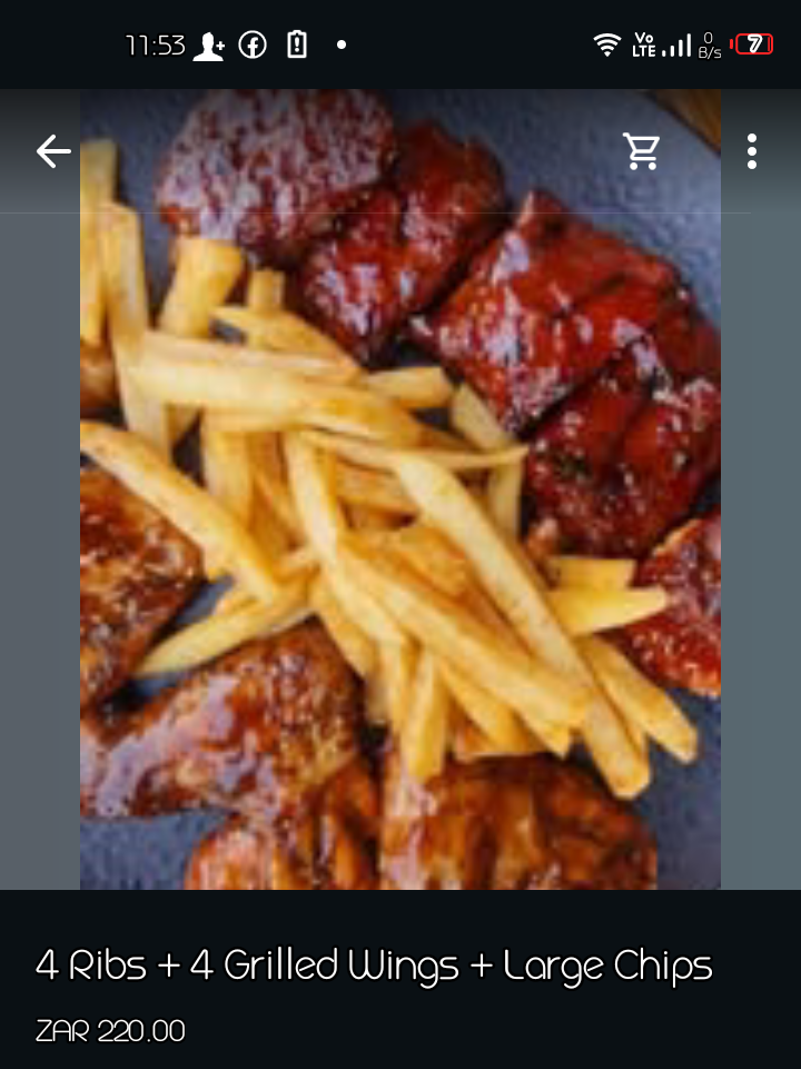 4 Ribs + 4 Grilled Wings + Large Chips